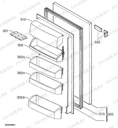 Взрыв-схема холодильника Aeg Electrolux SK48800-5I - Схема узла Door 003